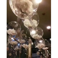 Шар баблс «Кристалл» 60см с наполнением из перьев